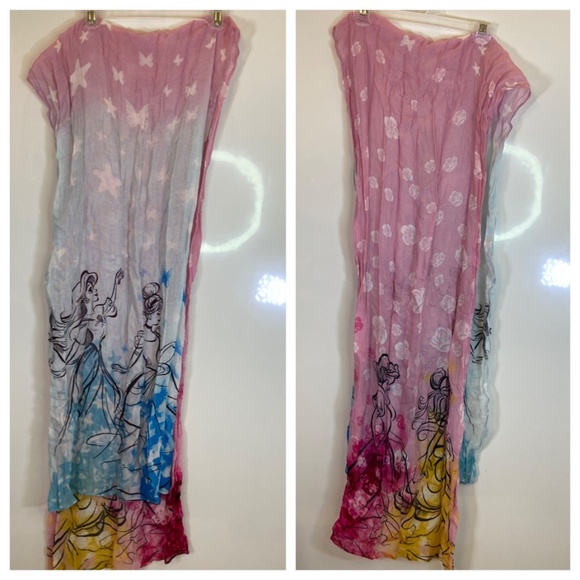 Disney Princess Scarf OS Pink Blue No Tags Belle Snow White Cinderella Ariel - Picture 11 of 11
